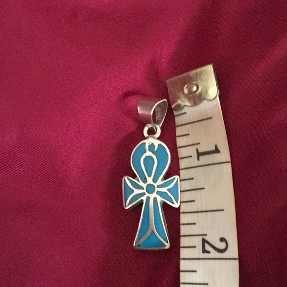 Silver Turquoise Unkh Made In Egypt - Picture 3 of 3